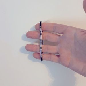 14k white gold and diamond sapphire tennis bracelet size 7” wrist